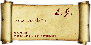 Lotz Jolán névjegykártya