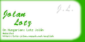 jolan lotz business card